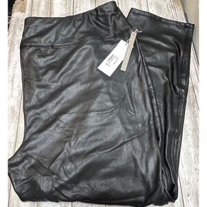 Soft Surroundings women's  Black Faux Leather Leggings Pants Size 2X NWT